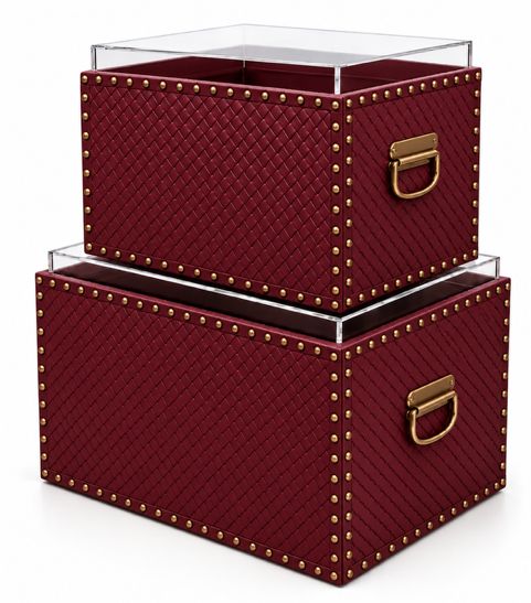 Amadi-P studded trunks in burgundy