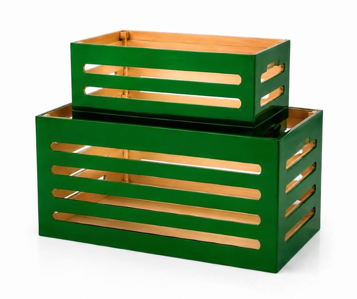Bernie acrylic mirror crates in green
